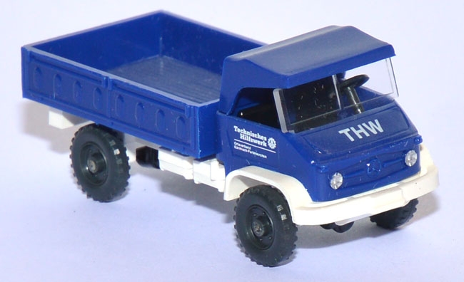 Mercedes-​Benz Unimog U 404 Pritsche THW ultramarinblau