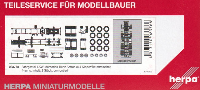 Mercedes-Benz Actros 8x4 LKW Fahrgestell Kipper / Betonmischer 4-achs. 2 Stück schwarz