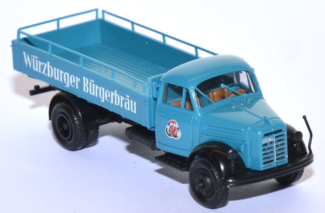 Borgward 4500 Bierpritsche Würzburger Bürgerbräu blau