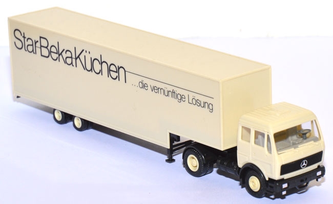 Mercedes-Benz NG 1628 Jumbo-Koffersattelzug Star-Beka-Küchen beige