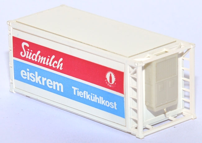 Kühlcontainer 20 ft Südmilch Eiskrem Tiefkühlkost weiß