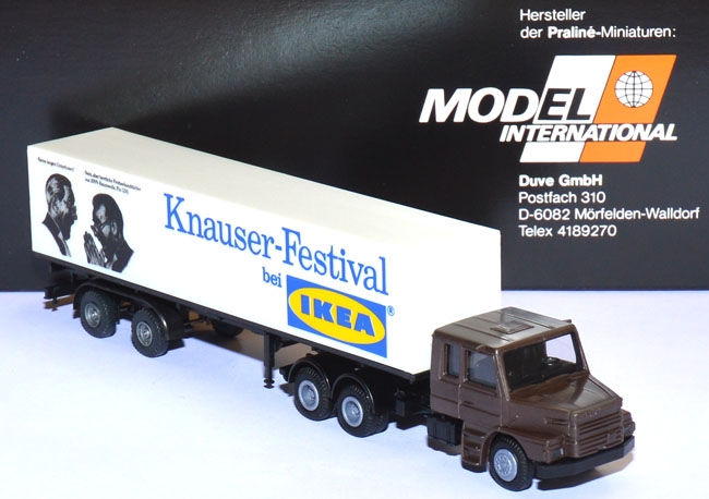 Scania T142 Hauber Koffersattelzug Knauser-Festival bei Ikea