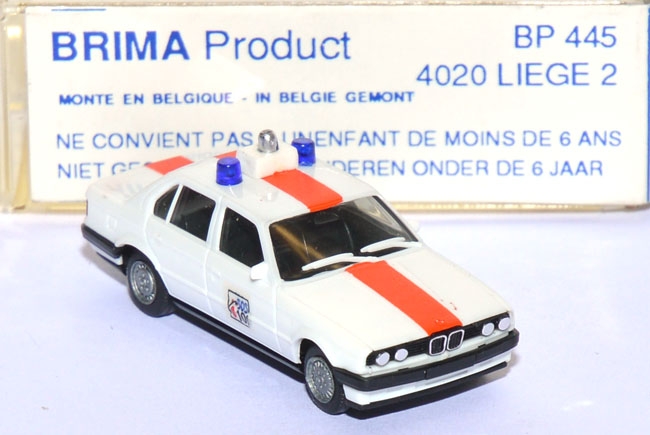 BMW 325i Polizei Belgien SOS 101 weiß