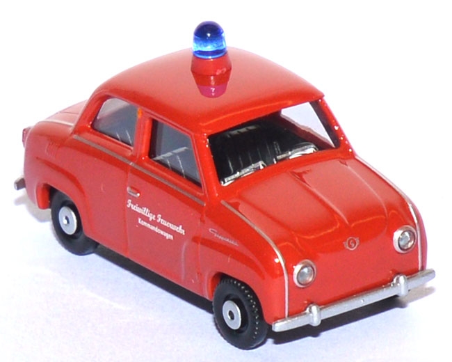 Glas Goggomobil Feuerwehr Kommandowagen rot