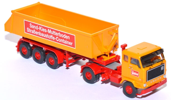 Volvo F 89 Hinterkipper-​​Sattelzug Bölling narzissengelb