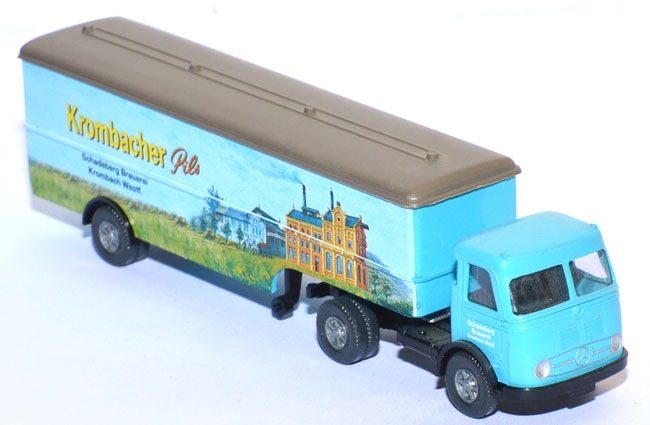 Mercedes-​​Benz LP 321 Pullman Koffersattelzug Krombacher adriablau