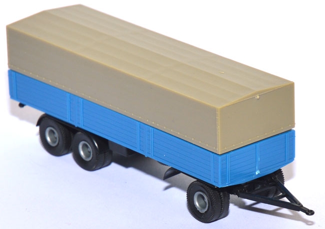 Pritschen-​LKW-Anhänger 3achsig blau