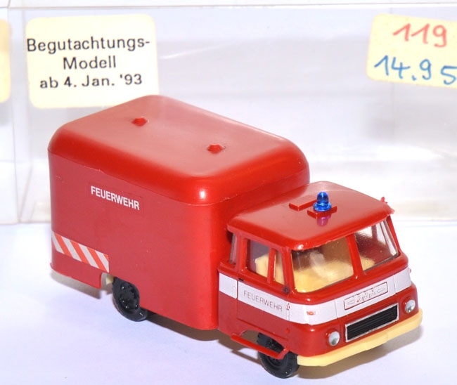 Robur LO 3000 Rundkoffer-LKW Feuerwehr - Begutachtungsmodell