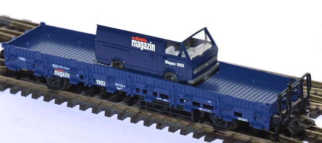 VW LT 28 Kasten HD Märklin Magazin auf Flachwagen