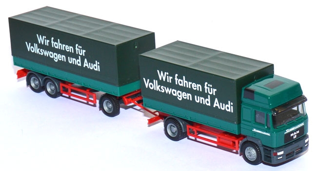 MAN F 2000 Pritschenlastzug Schnellecke - Wir fahren für Volkswagen und Audi