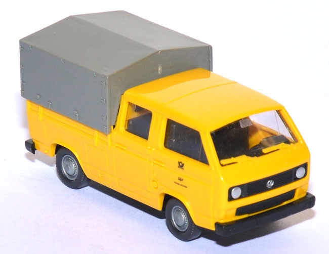 VW T3 DoKa Pritsche mit Plane Post gelb