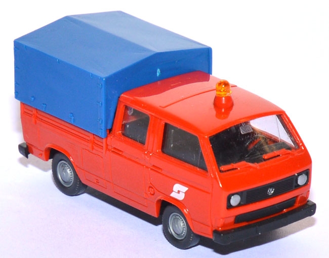 VW T3 DoKa Pritsche mit Plane ÖBB rot