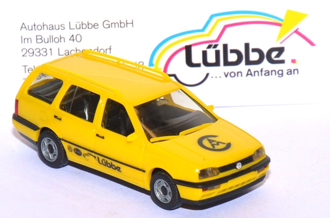 VW Golf 3 Variant Autohaus Lübbe gelb