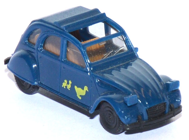 Citroen 2 CV 6 Ente offen Entenfamilie blau