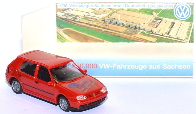 VW Golf 4 4türig - 250.000 VW-​Fahrzeuge aus Sachsen rot