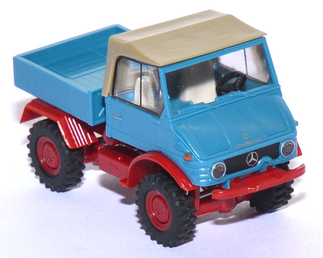 Mercedes-​​​Benz Unimog U 421 geschlossen Pritsche blau