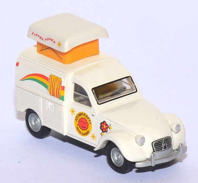 Citroen 2CV Kastenente Camping Flower Power