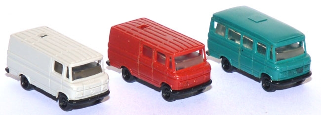 Mercedes-Benz 508 D Bus + Halbbus + Kasten  3 Stück 1:220