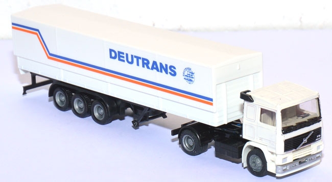 Volvo F12 Pritschensattelzug Deutrans weiß