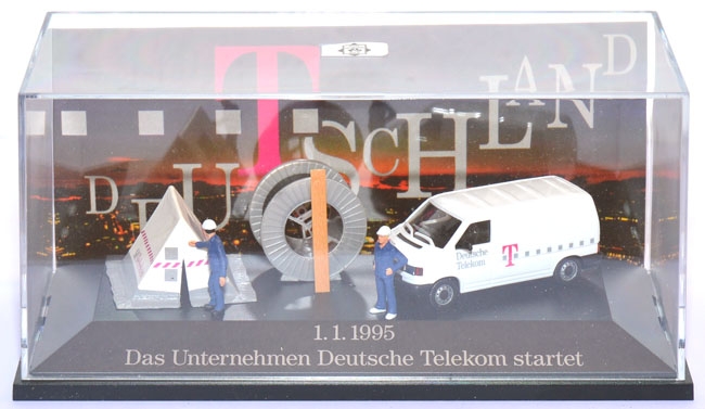 Diorama VW T4 Kasten Telekom - 1.1.1995 Deutsche Telekom startet