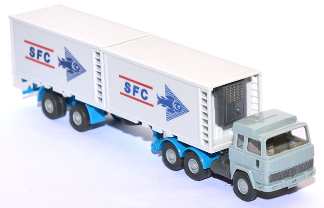 Magirus 235 D 22 FS Kühlcontainersattelzug SFC hellblaugrau