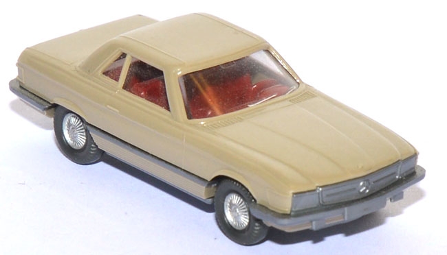 Mercedes-​​​Benz 350 SL Cabriolet geschlossen gelbgrau