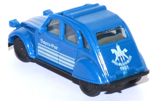 Citroen 2 CV 6 Ente offen Bayern-​​Ente Spielwarenmesse blau
