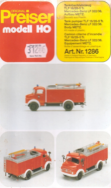 Mercedes-​Benz LF 322/36 TLF Feuerwehr Bausatz
