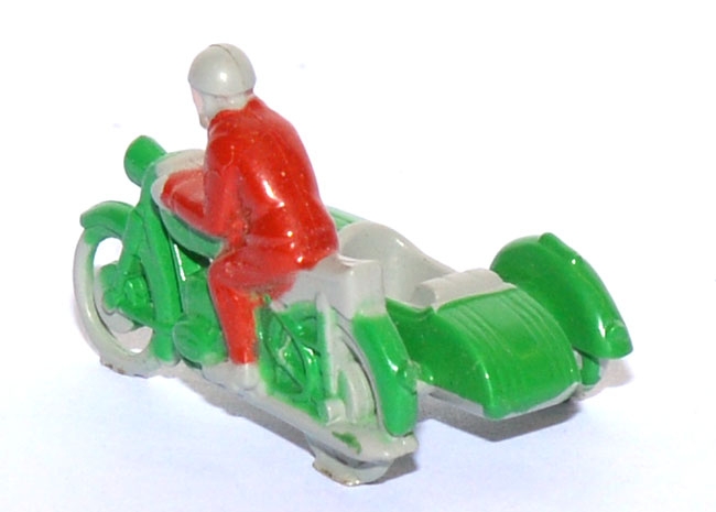Motorrad mit Seitenwagen / Motorcycle with Sidecar grün