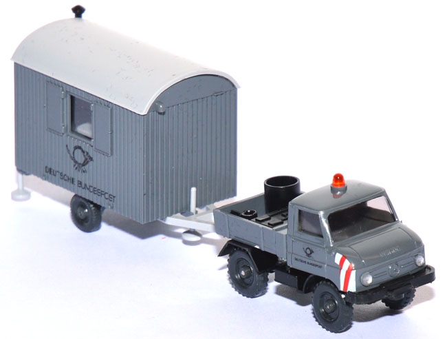 Mercedes-Benz Unimog U 406 Fernmeldedienst DBP mit Bauwagen 1achsig
