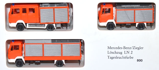 Set Mercedes-Benz / Ziegler Löschzug LN 2 Feuerwehr tagesleuchtrot