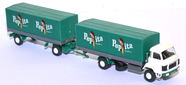 Saurer D290/330 Pritschenlastzug Pepita Grapefruit