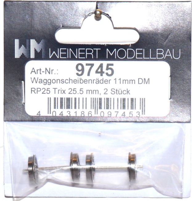 Radsatz Waggonscheibenräder RP25 Trix 9745