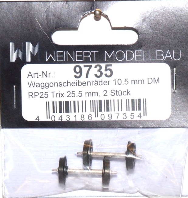 Radsatz Waggonscheibenräder RP25 Trix 9735