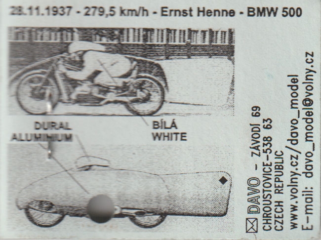 BMW 500 Rekord Ernst Henne 1937 Bausatz Resin