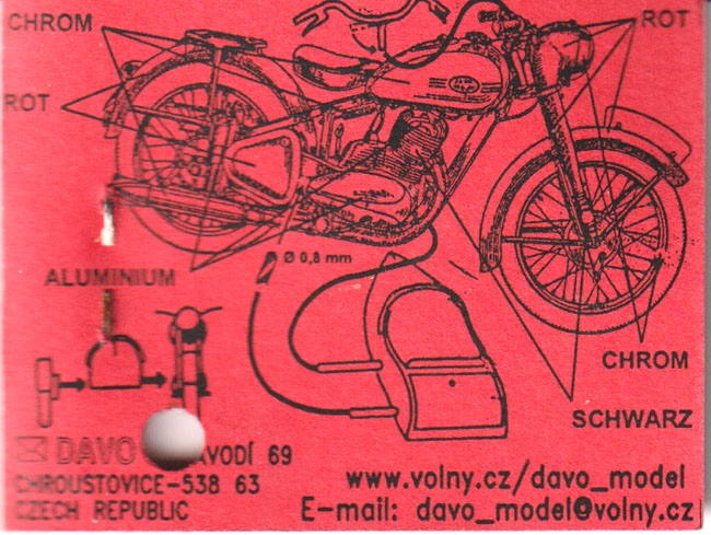 Jawa 250 Motorrad mit Beiwagen 1946 Bausatz Resin