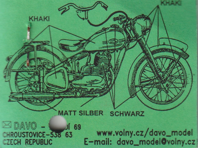 Jawa 250 Perák Armee Motorrad 1948 Bausatz Resin