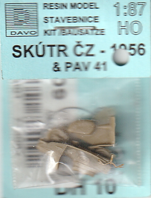 Skútr CZ mit Anhänger Motorroller 1956 Bausatz Resin