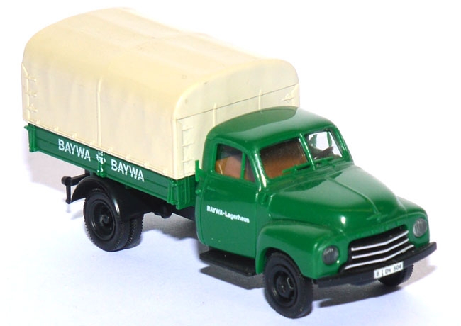 Opel Blitz Langhauber Pritsche BayWa grün