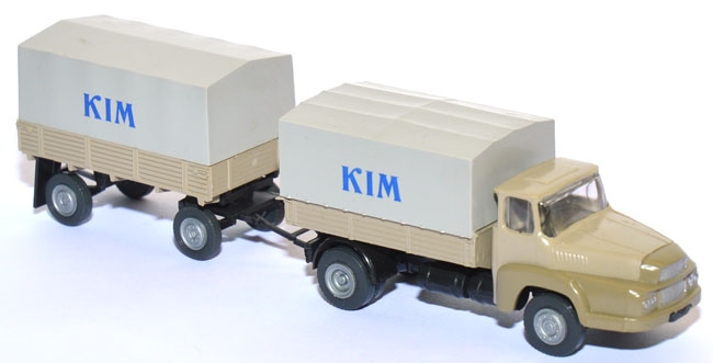 Unic Izoard Pritschen-Lastzug KIM braubbeige