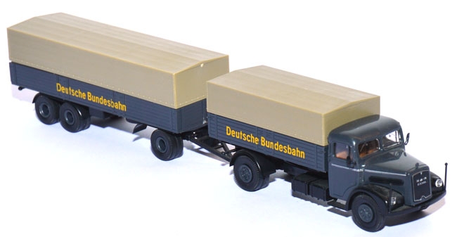 MAN F8 Hauber Pritschenlaszug DB grau
