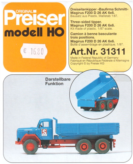 Magirus E200 D 26 AK Dreiseitenkipper Schmitt Bausatz