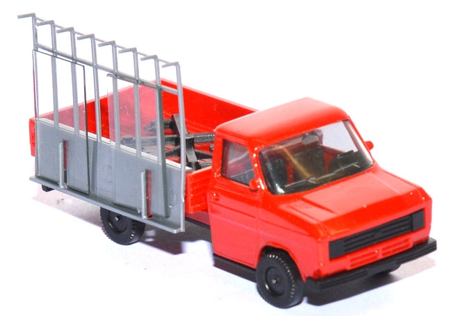 Ford Transit MK2 Pritsche mit Glasereiaufbau rot