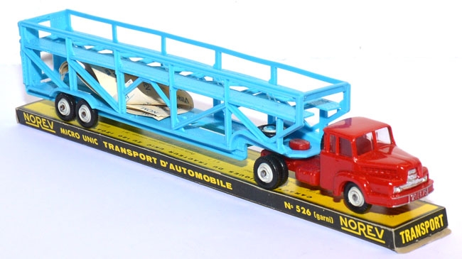 Unic ZU 120 Sattelzug Autotransporter blau