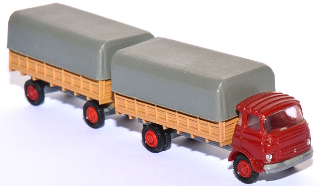 Barreiros CB 240 Pritschen-​Lastzug dunkelrot