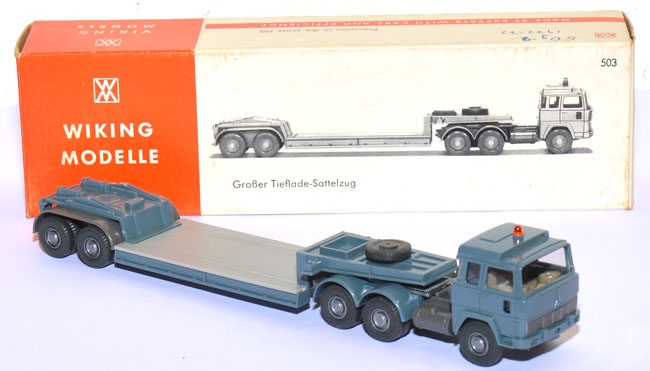 Magirus 235 D 22 FS Tiefladesattelzug graublau