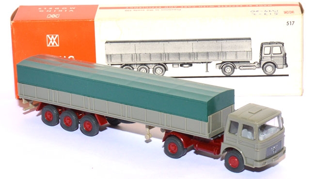 MAN 16.256 FS Langpritschensattelzug zementgrau