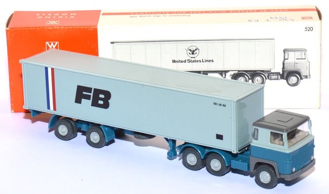 Scania 111 LBT Containersattelzug 40 ft  FB hellblaugrau