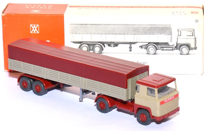 Scania 110 LB Pritschensattelzug gelbgrau