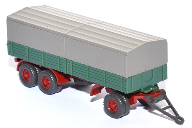 Pritschen-​LKW-Anhänger 3achsig Doppelbereifung patinagrün